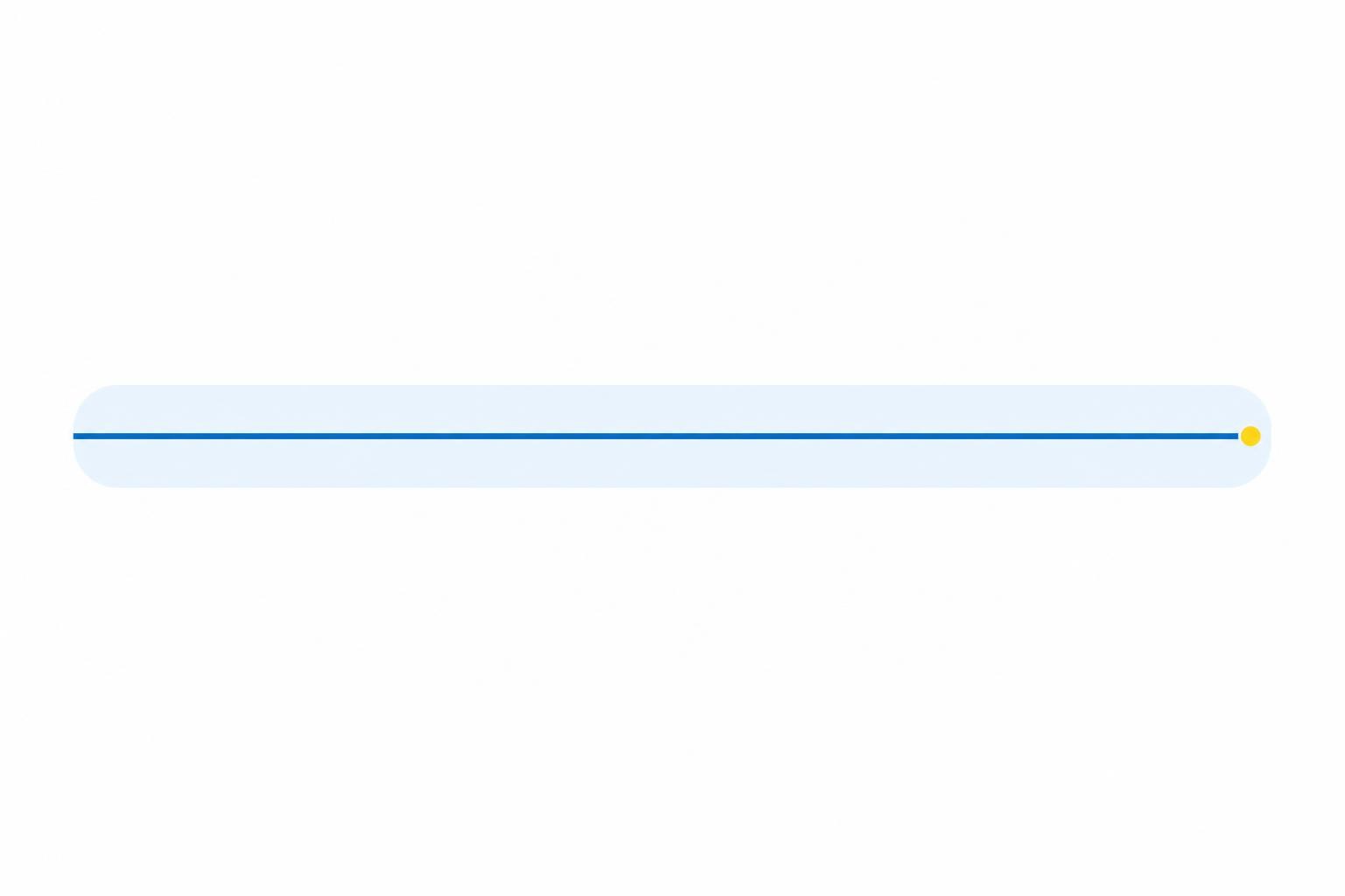 Minimal blue technical illustration on white: a long flat horizontal line holding steady across a wide span, contained within a soft band indicating an acceptance range - evoking a property that stays constant over time. Clean geometric, generous white space. Dominant Rentschler blue #006ab2 with paler blue tints; the acceptance band or one endpoint marked with a single small #ffe000 yellow accent. Bright, high-key, calm and precise. No text, no numbers, no logos.